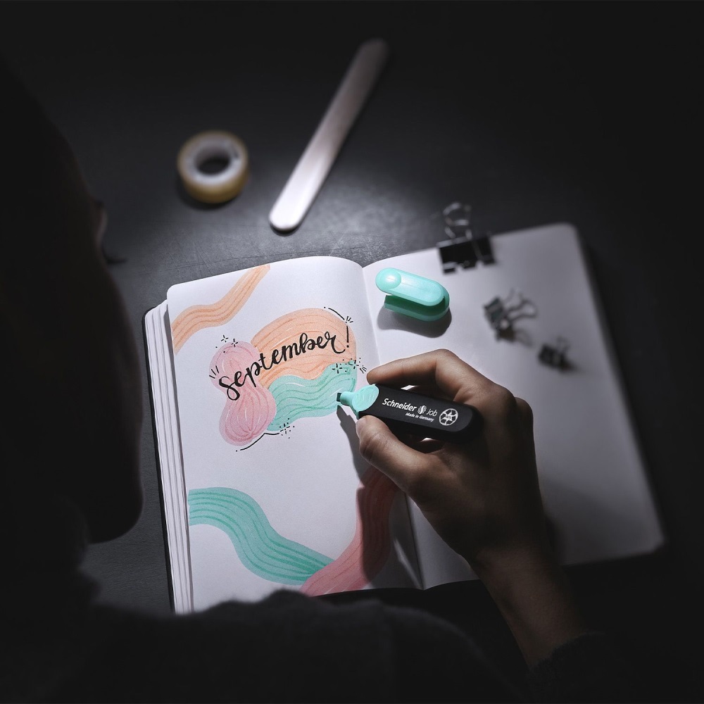 SCHNEIDER Zvýrazňovač Schneider Job pastel - tyrkysová