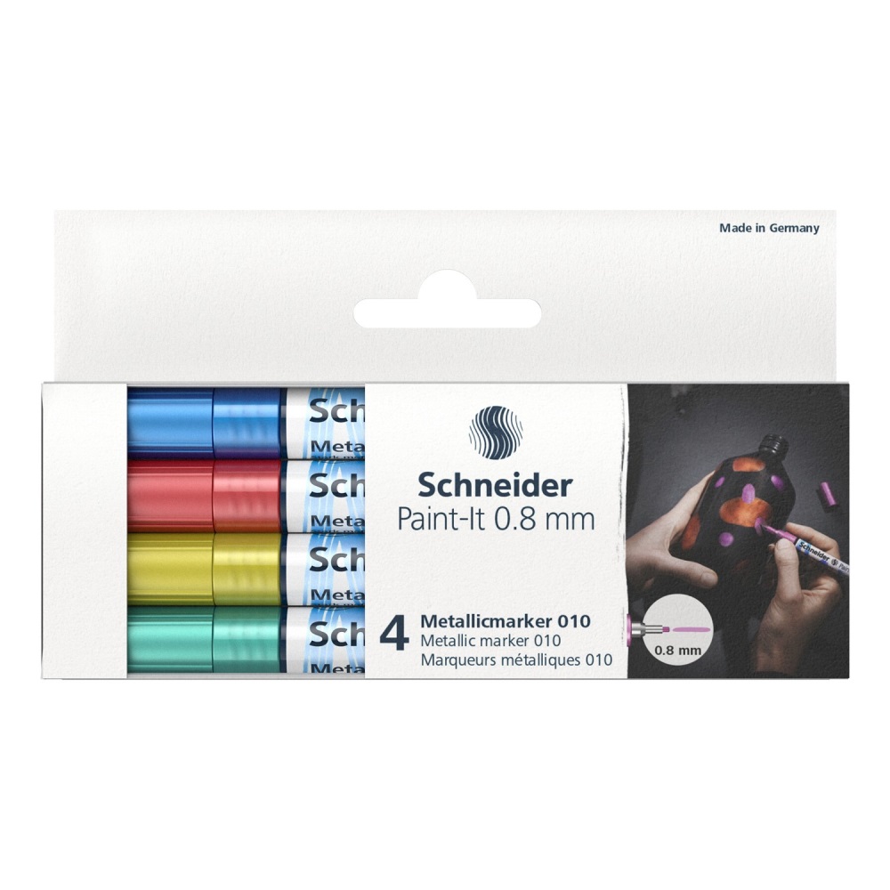 SCHNEIDER Popisovač Schneider Paint-It 010 Metallic, sada 4 ks, hrot 0,8 mm