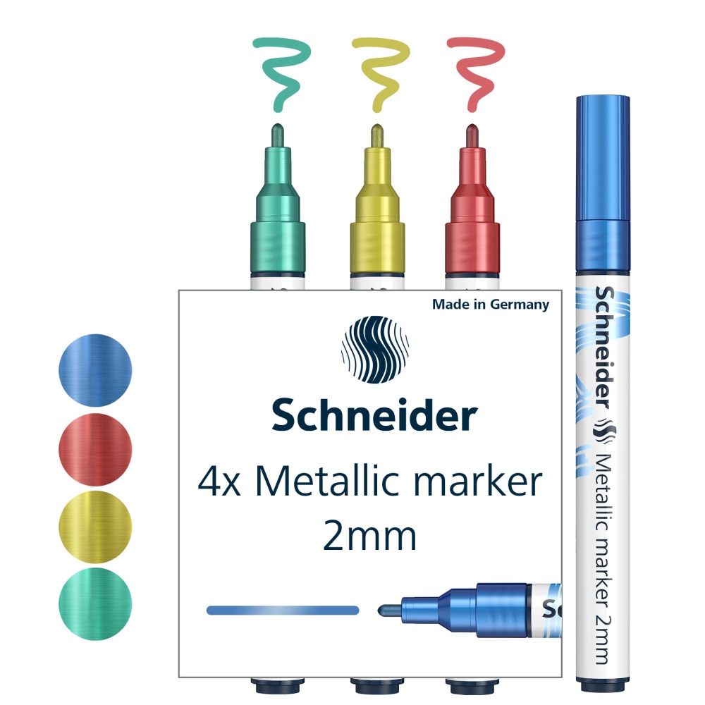 SCHNEIDER Popisovač Schneider Paint-It 011 Metallic, sada 4 ks, hrot 2 mm