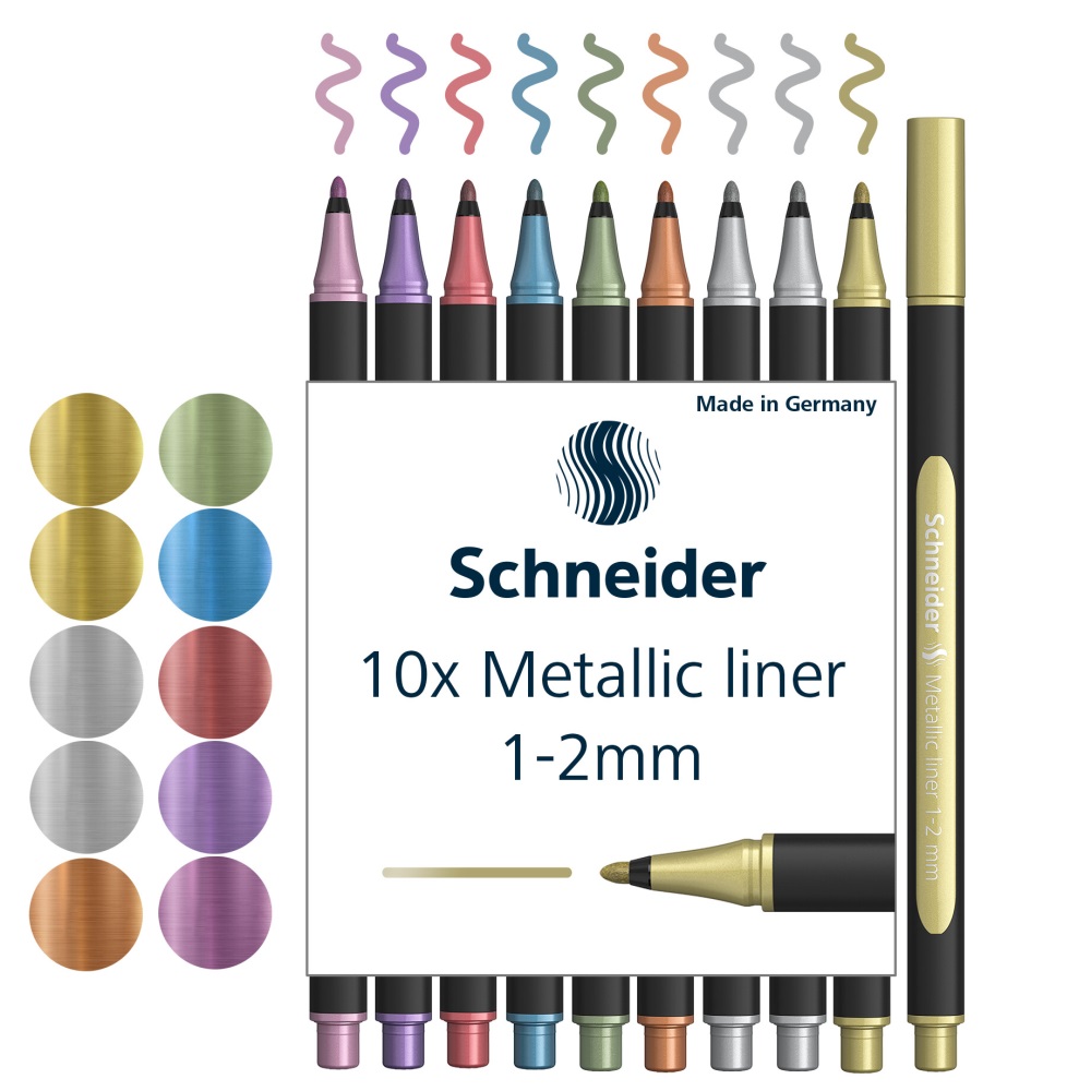SCHNEIDER Marker Schneider Paint-It 020 Metallic, hrot 1-2 mm (sada 10 ks)