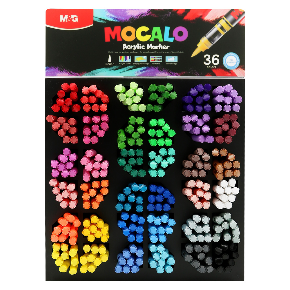 M&G Popisovač M&G MOCALO Acrylic Marker, štětcový hrot (324 ks)