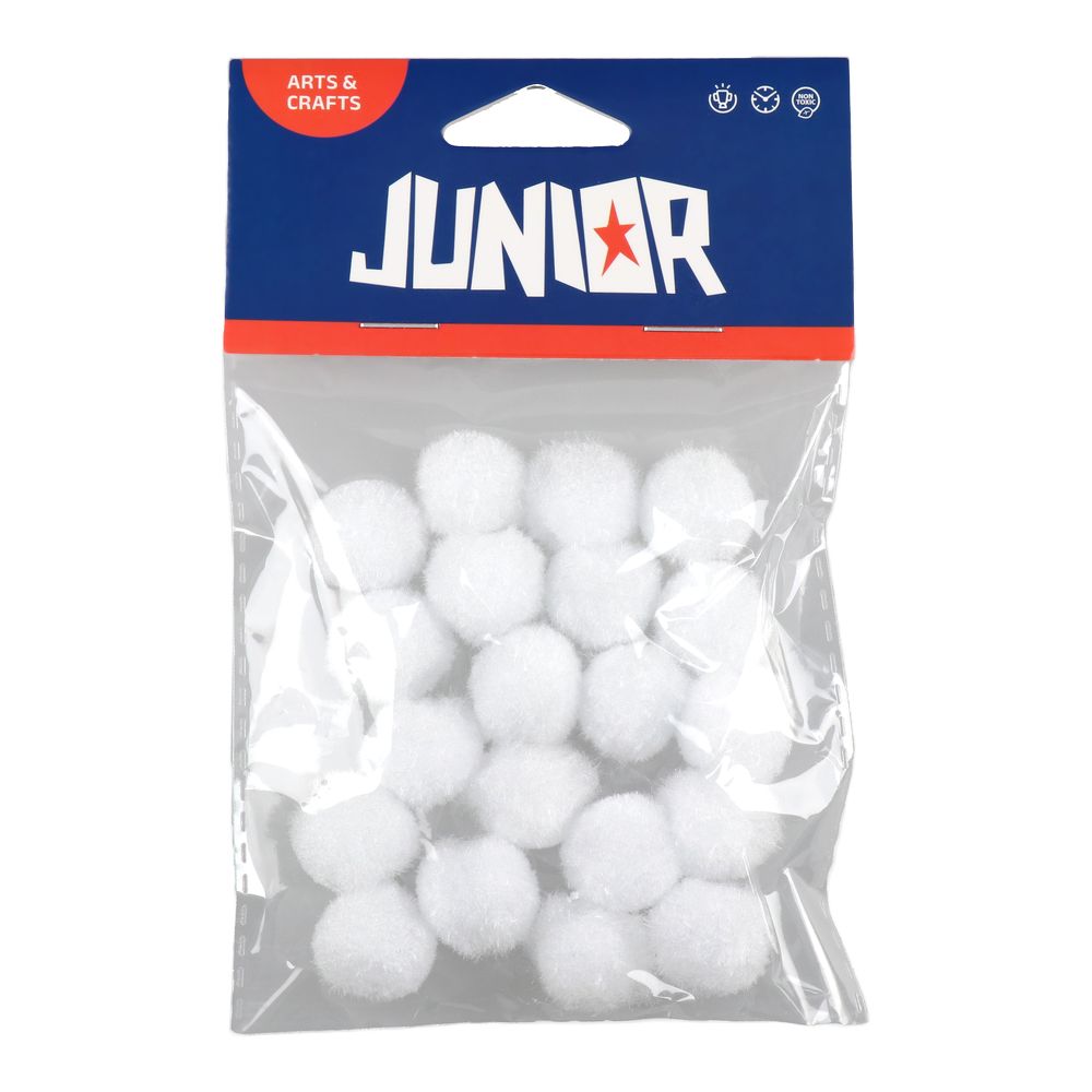 JUNIOR-ST Dekorační pompony 2 cm bílé - sada 20 ks