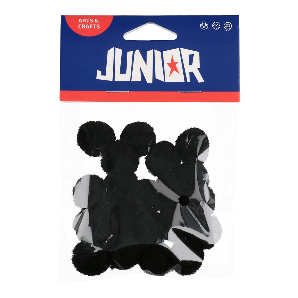 JUNIOR-ST Dekorační pompony 2 cm černé - sada 20 ks