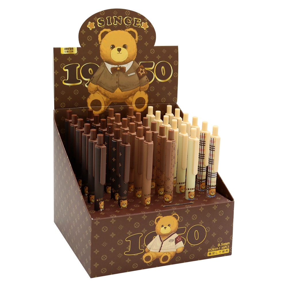 JUNIOR Pero gelové JUNIOR 1950 Bear 0,5 mm medvěd - modrá náplň (mix /cena 1ks)