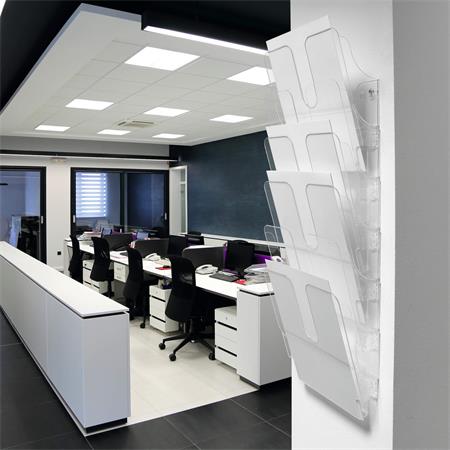 ALBA Nástěnný držák letáků, stojanový, A4, DURABLE "FLEXIPLUS 6", transparentní