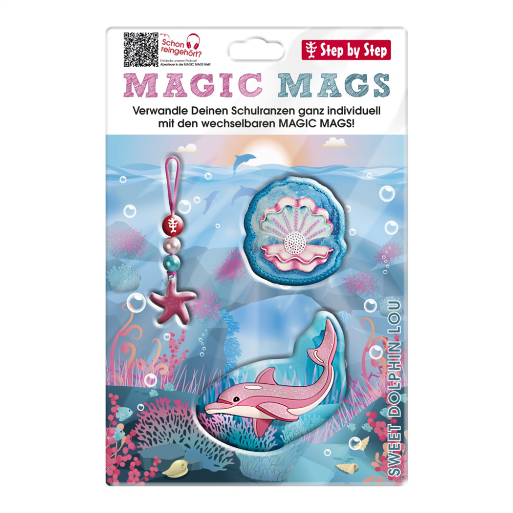 HAMA Doplňkový set obrázků MAGIC MAGS Sweet Dolphin Lou k aktovkám GRADE, SPACE, CLOUD, KID