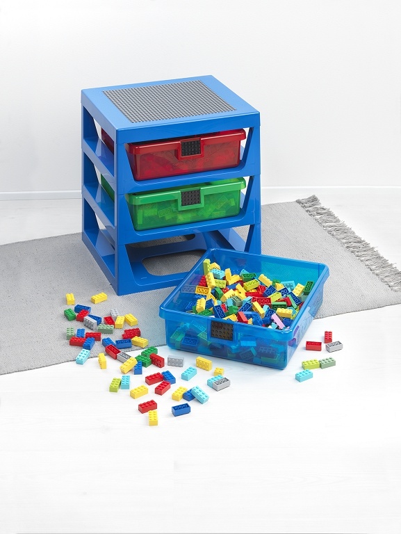 LEGO Storage LEGO organizér se třemi zásuvkami - modrá