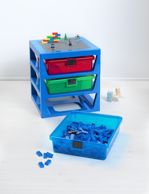 LEGO Storage LEGO organizér se třemi zásuvkami - modrá
