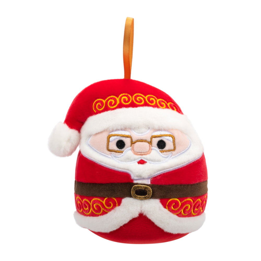 Squishmallows SQUISHMALLOWS Vánoční ozdoba Santa s brýlemi - Nick, 10 cm