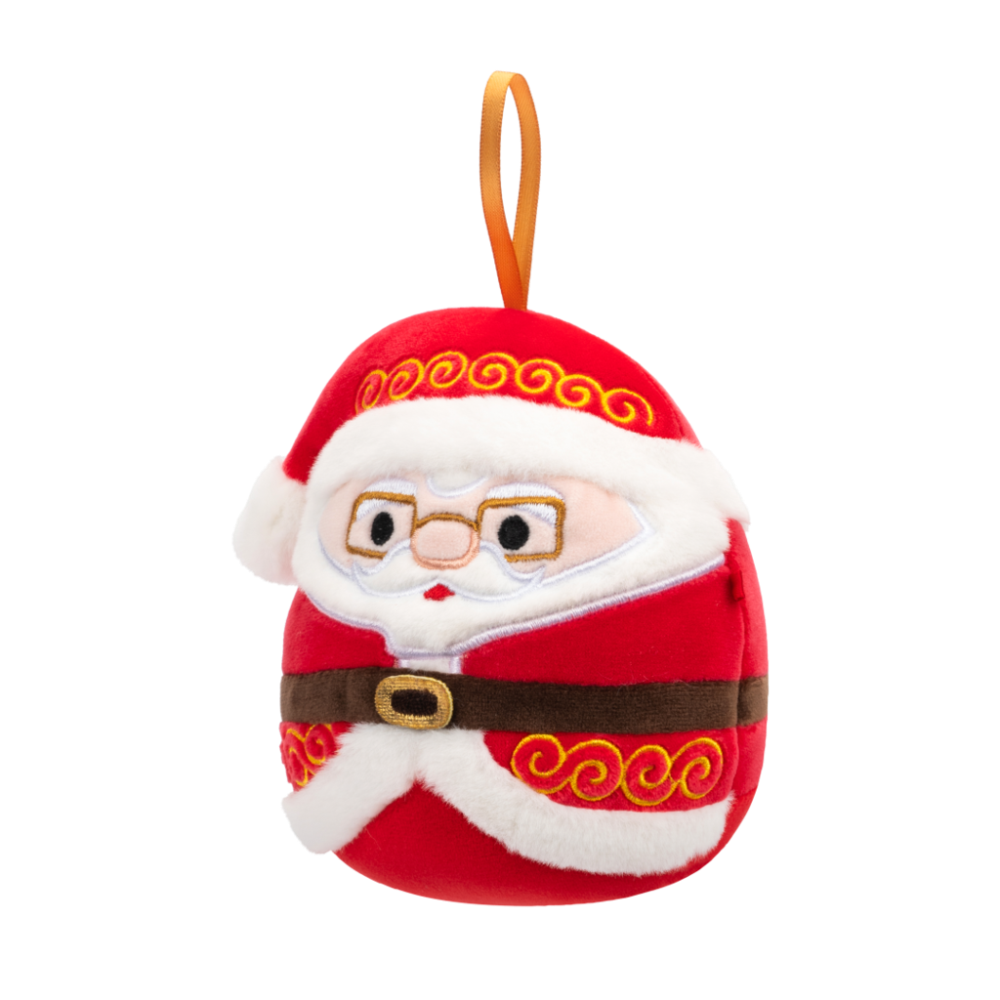 Squishmallows SQUISHMALLOWS Vánoční ozdoba Santa s brýlemi - Nick, 10 cm