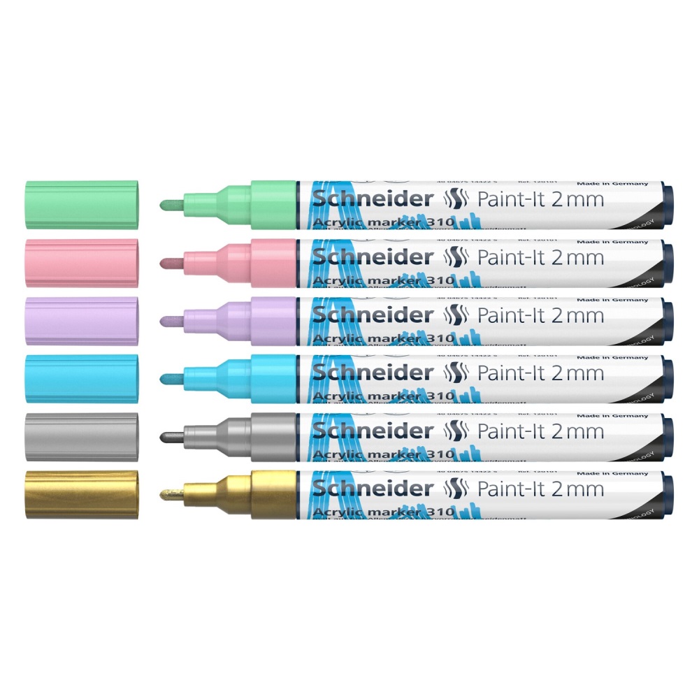 SCHNEIDER Popisovač Schneider Paint-It 310 Acrylic Marker 2mm (sada 6 ks)