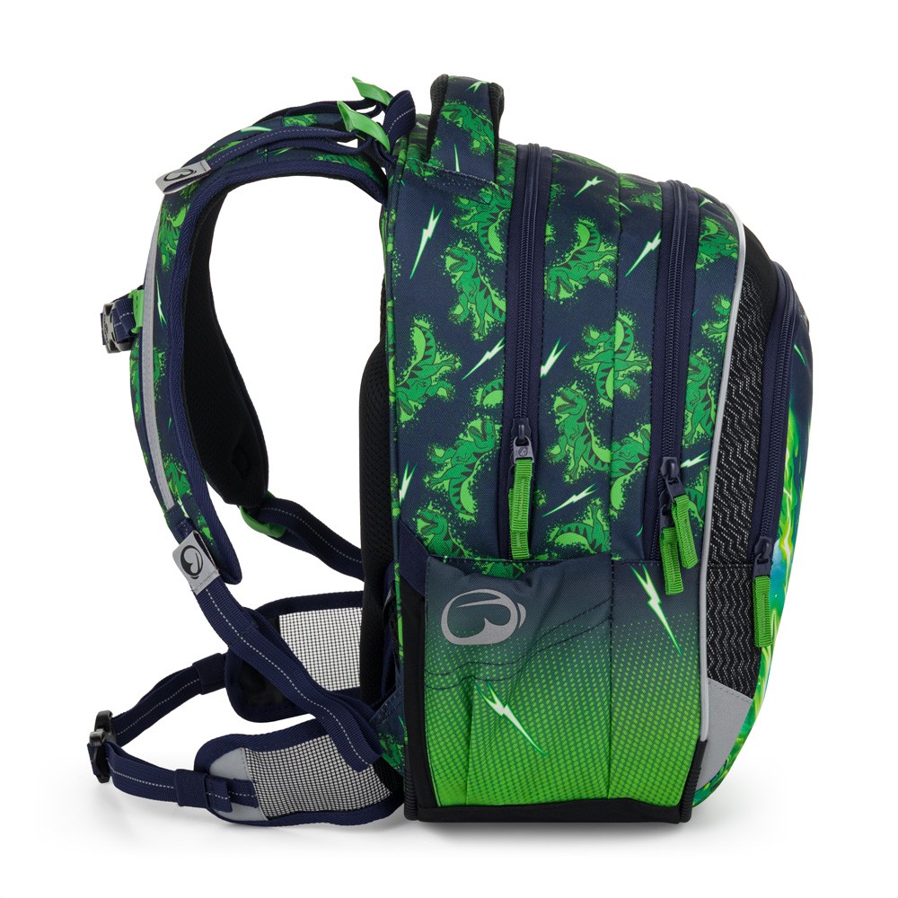 BAGMASTER Sada školní batoh BagMaster Lumi 25 C + Penál + Kapsa - Dinosaurus