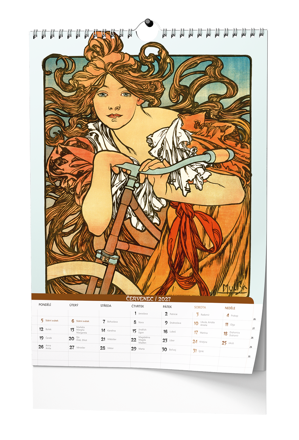 Baloušek Nástěnný poznámkový kalendář A3 - Alfons Mucha 2027