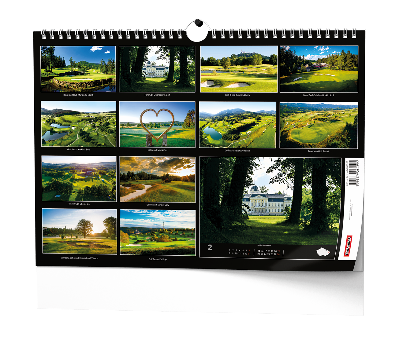 Baloušek Nástěnný kalendář - Golf - české resorty