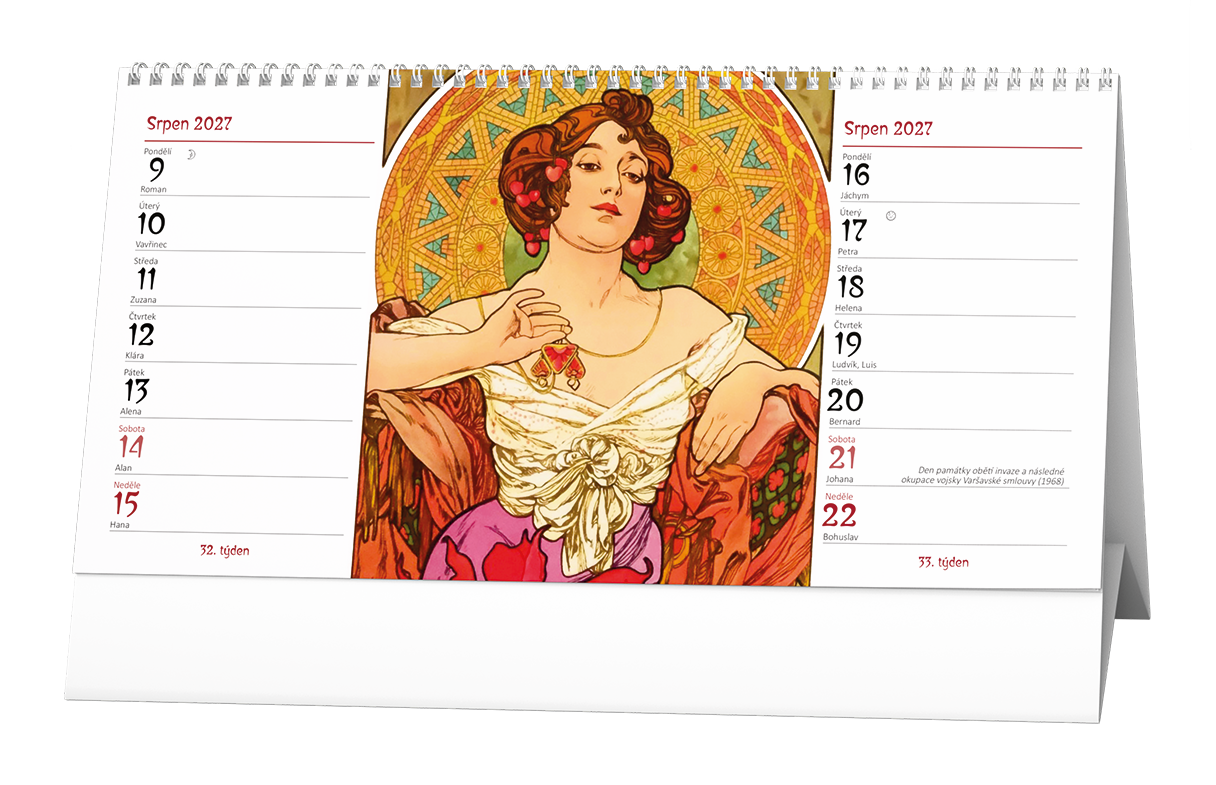 Baloušek Stolní čtrnáctidenní kalendář - Alfons Mucha 2027