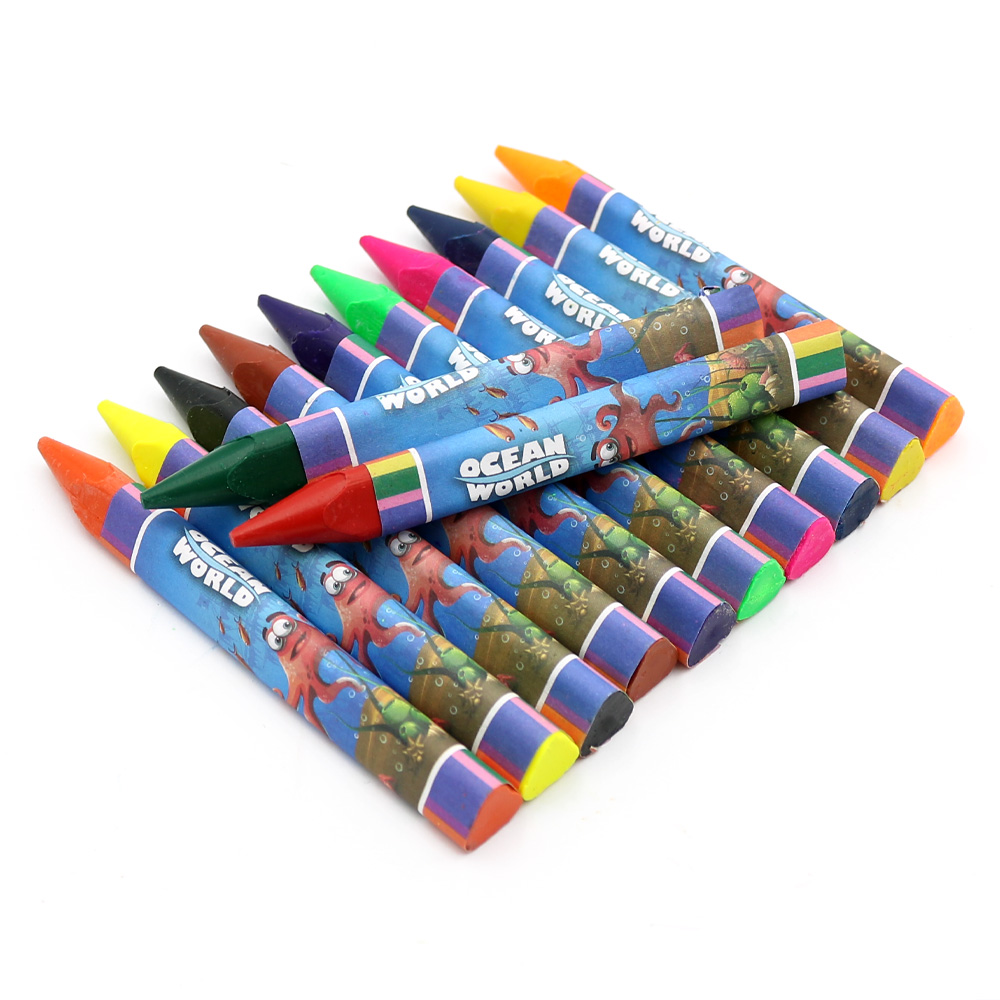 JUNIOR Voskovky Ocean World trojhranné JUMBO 12 ks