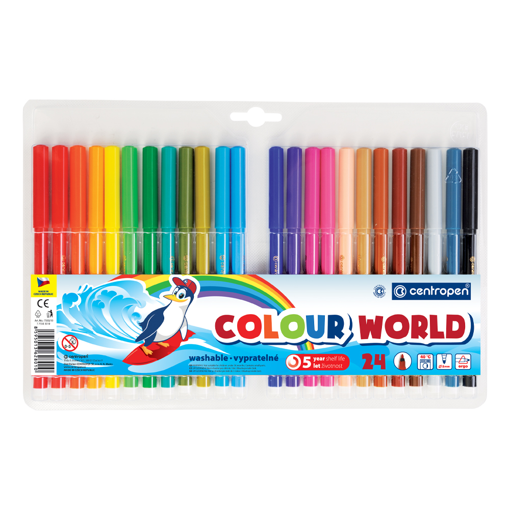 CENTROPEN Fixy - CENTROPEN 7550 - sada 24 ks