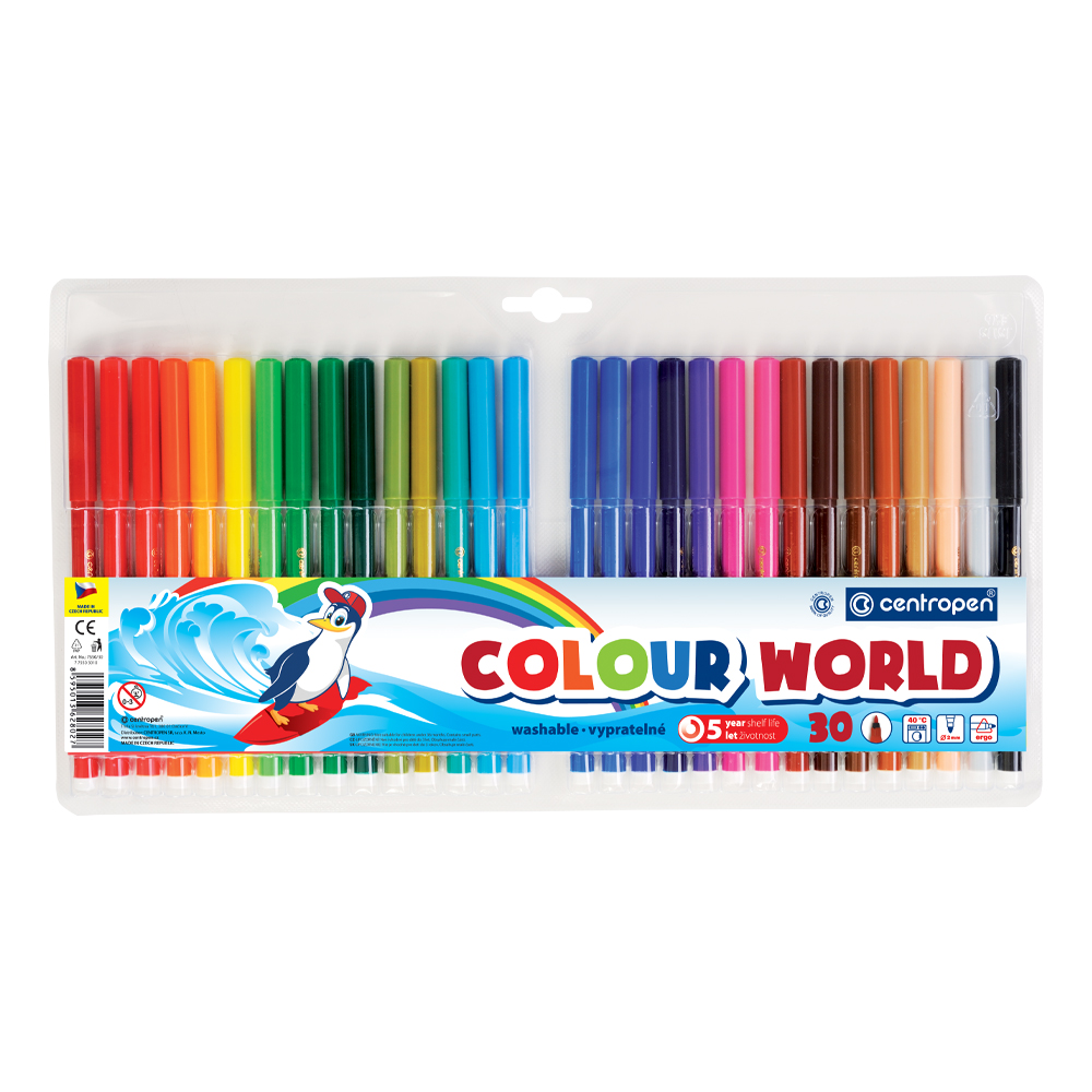CENTROPEN Fixy - CENTROPEN 7550 - sada 30 ks