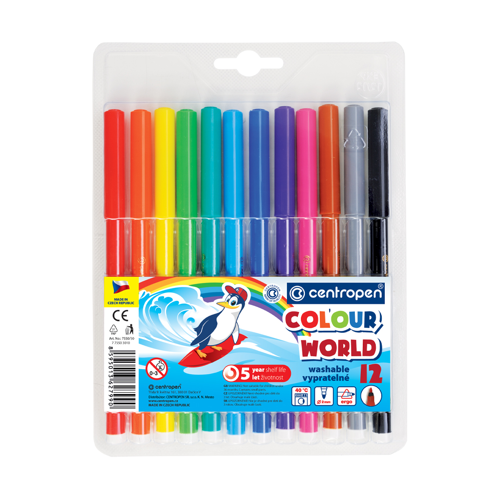 CENTROPEN Fixy - CENTROPEN 7550 - sada 12 ks