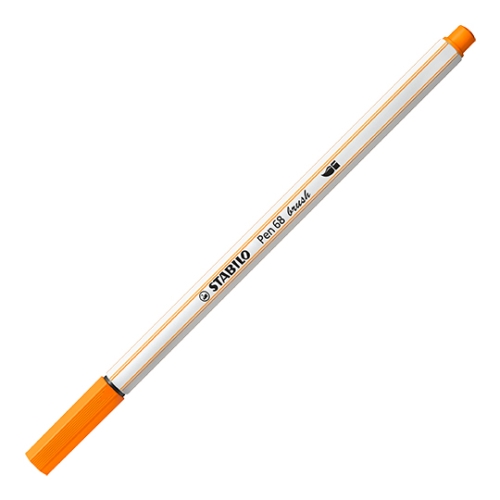 STABILO Fix se štětcovým hrotem pro různé šířky čar STABILO Pen 68 Brush, oranžový