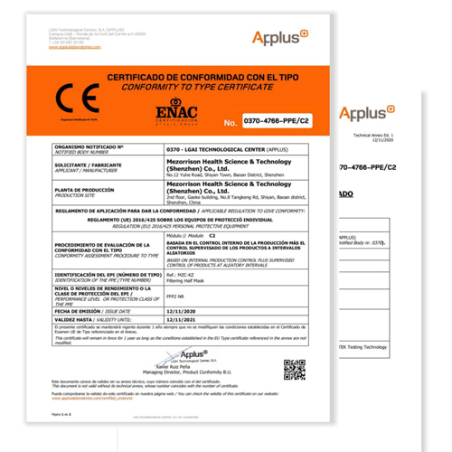 Ochranný respirátor CE0161 FFP2 NR - hygienicky balený po 1 ks