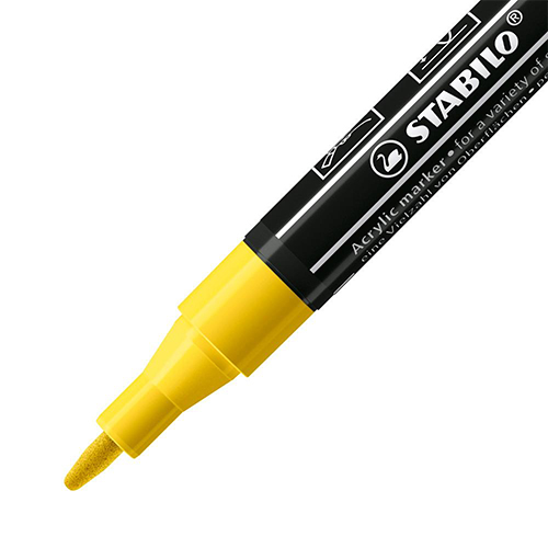 STABILO Akrylový popisovač STABILO FREE Acrylic T100 Kulatý hrot 1-2 mm - žlutý