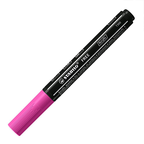 STABILO Akrylový popisovač STABILO FREE Acrylic T300 Kulatý hrot 2-3 mm - Candy, sada 5 ks
