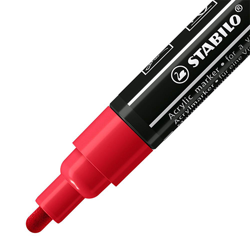 STABILO Akrylový popisovač STABILO FREE Acrylic T300 Kulatý hrot 2-3 mm - karmínový