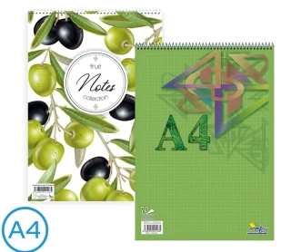 NOTES Blok A4 čtverečkovaný , spirála ,bílý