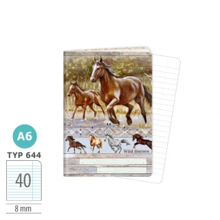 ARGUS Sešit A6 , 40 listů - linkovaný 644 ARGUS Horses