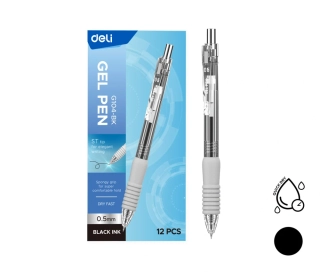 DELI Gelové pero rychleschnoucí 0,5mm needle - černá náplň