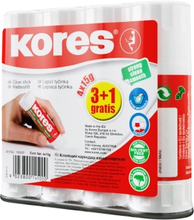 KORES Lepicí tyčinka, 4x15 g / 3+1 ZDARMA/