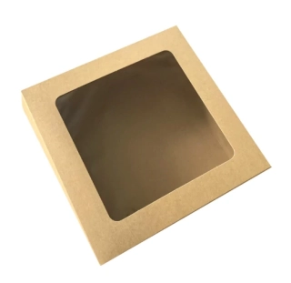 PPK Krabice na dort 22 x 22 x 9 cm s okénkem Kraft (5 ks v bal.)