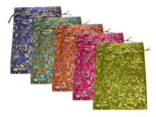 IMPAP Sáček organza měšec 13 x 18 cm potisk květy ,mix