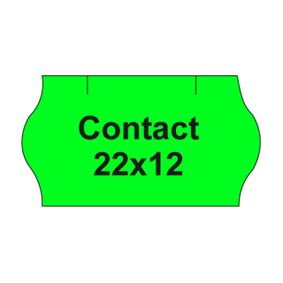 CONTACT Etikety cen. CONTACT 22x12 oblé - 1500 etiket/kotouček, zelené