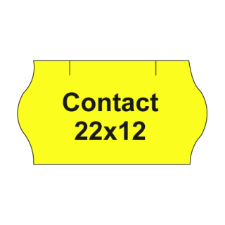 CONTACT Etikety cen. CONTACT 22x12 oblé - 1500 etiket/kotouček, žluté