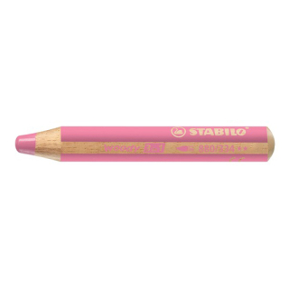 STABILO Pastelka STABILO woody 3 v 1 - barvička, vodovka, voskovka - růžová