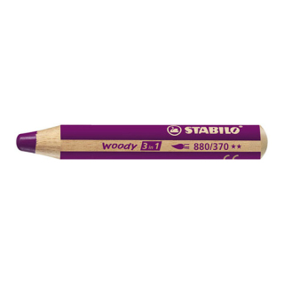 STABILO Pastelka STABILO woody 3 v 1 - barvička, vodovka, voskovka - světle fialová