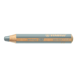 STABILO Pastelka STABILO woody 3 v 1 - barvička, vodovka, voskovka - stříbrná