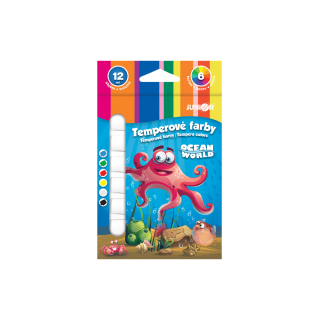 JUNIOR Barvy temperové Ocean World 12 ml, sada 6 ks