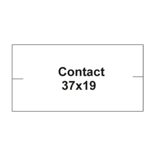CONTACT Etikety cen. CONTACT 37x19 hranaté - 1000 etiket/kotouček, bílé