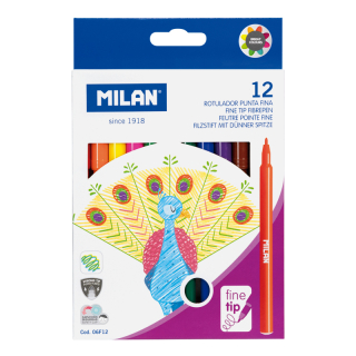 MILAN Fixy MILAN s kulatým hrotem 2 mm - sada 12 ks