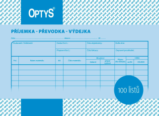 Optys Příjemka, převodka, výdejka A5, 100 listů