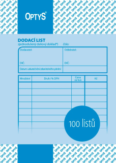 Optys Dodací list A6, 100 listů