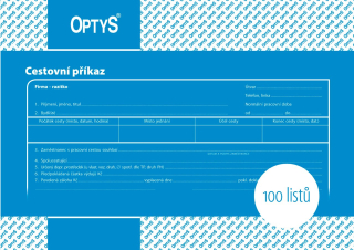Optys Cestovní příkaz A5, 100 listů