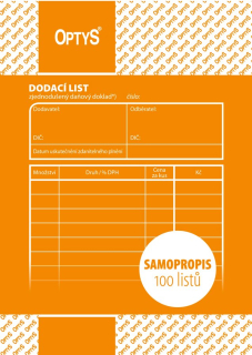 Optys Dodací list A6, samopropisovací, 100 listů