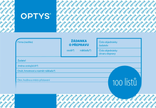 Optys Žádanka o přepravu A6, 100 listů