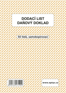 Optys Dodací list A5, samopropisovací, 50 listů