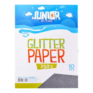 JUNIOR-ST Dekorační papír A4 10 ks černý glitter 250 g