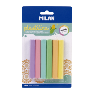 MILAN Plastelína MILAN 6 tyčinek v pastelových barvách 70 g